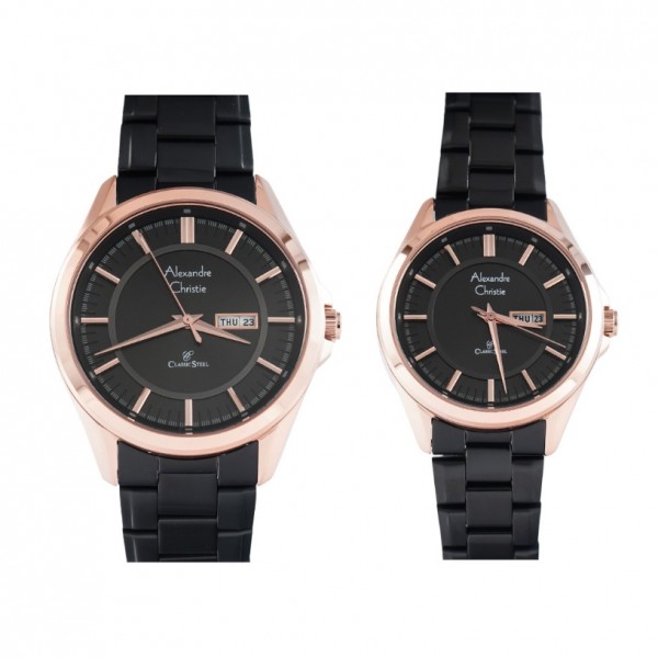 Alexandre Christie AC 8675 Rosegold Black Couple